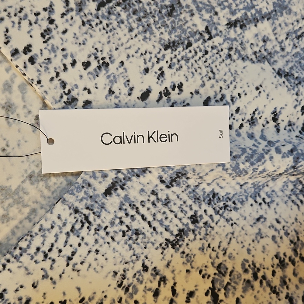 NWT, Calvin Klein Blue and White Top, Small - Picture 3 of 8
